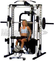 Mega Smith System with Dip, Pec Dec, Preacher Curl Attachments & Bench